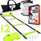 Pro Agility Ladder and Cones - Speed and Agility Training Set with 15 Ft Fixed-Rung Ladder & 12 Cones for Soccer, Football, Sports, Exercise, Workout, Footwork Drills - Includes Heavy Duty Carry Bag